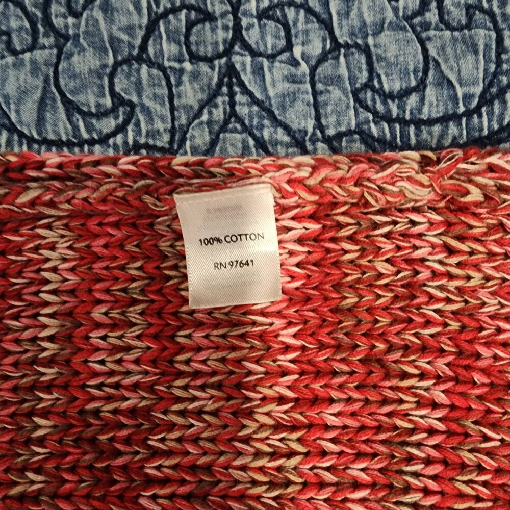 JJill Marled Red Open Front Duster Cardigan | Medium Petite - Picture 4 of 4
